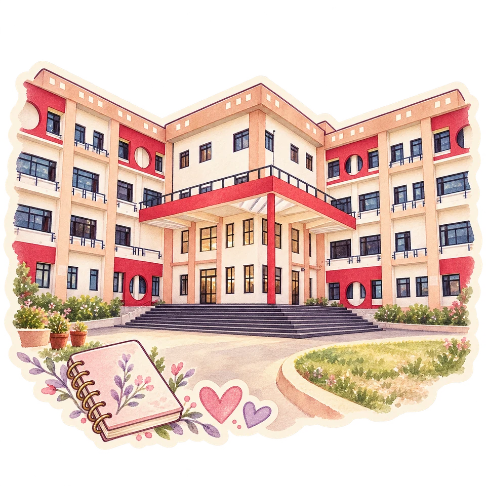 An illustrated keepsake of our JECRC college building.